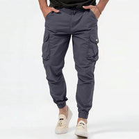 Men's Multi-Pocket Tactical Cargo Jogger Pants with Elasticated Cuffs Hero