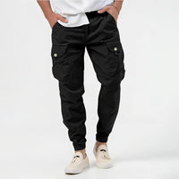 Men's Multi-Pocket Tactical Cargo Jogger Pants with Elasticated Cuffs Side