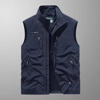 Men's Multi Pocket Utility Vest with Zip Front Angle