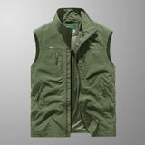 Men's Multi Pocket Utility Vest with Zip Front