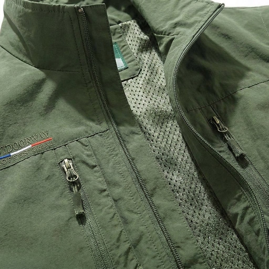 Men's Multi Pocket Utility Vest with Zip Front Full
