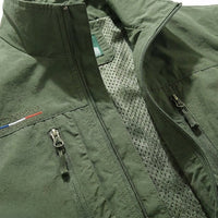 Men's Multi Pocket Utility Vest with Zip Front Full