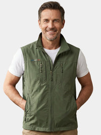 Men's Multi Pocket Utility Vest with Zip Front Hero