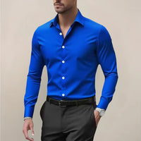 Men's Notched Collar Shirt with Smart Finish Alternate