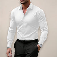 Men's Notched Collar Shirt with Smart Finish Back