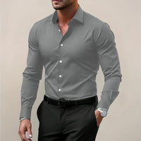 Men's Notched Collar Shirt with Smart Finish Full
