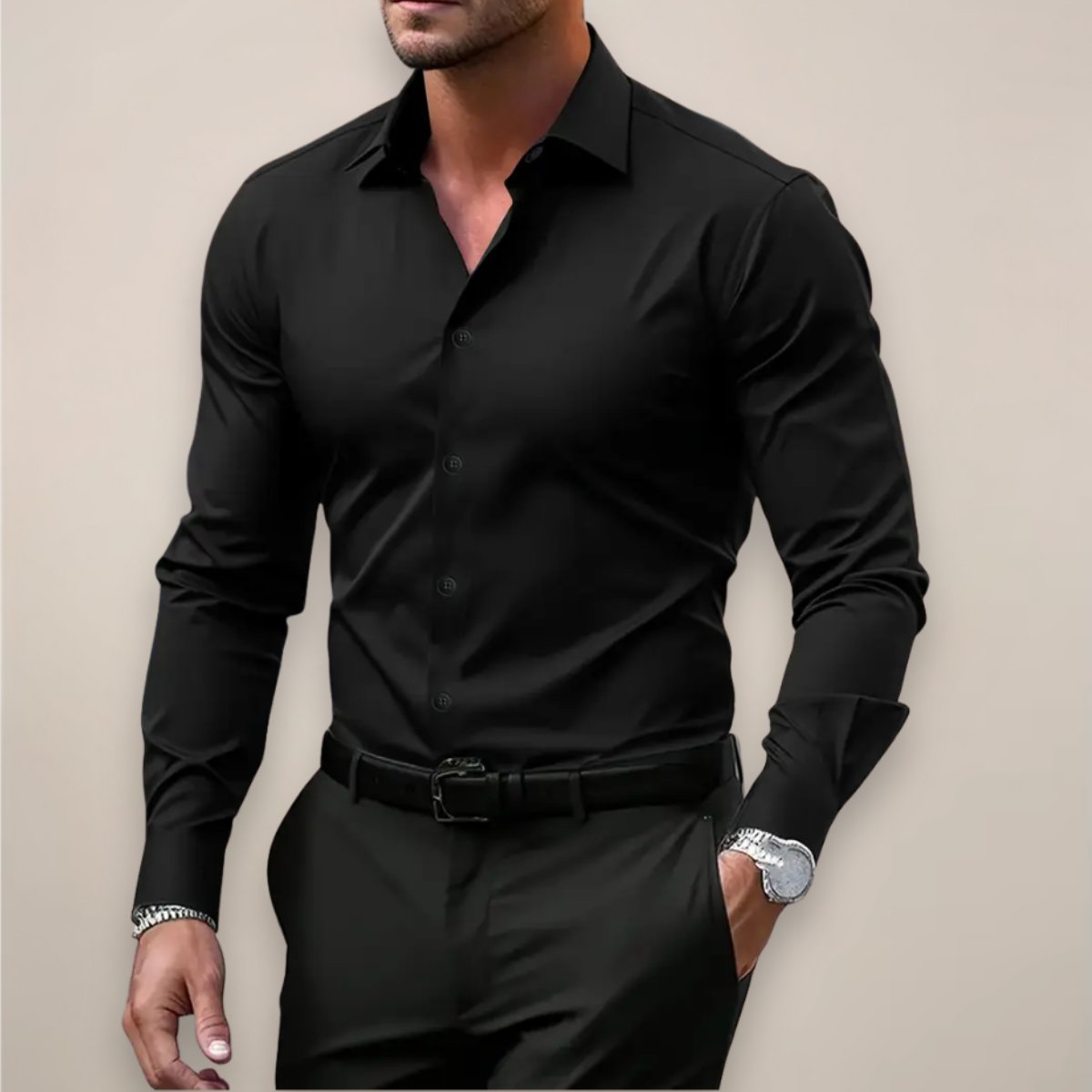 Men's Notched Collar Shirt with Smart Finish Lifestyle