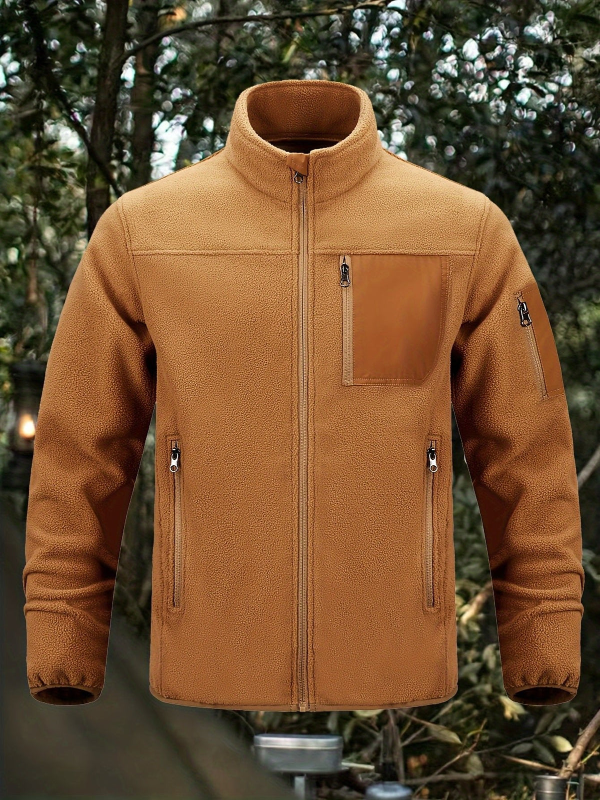 Men's Outdoor Jacket | Full Zip with Chest Pocket Front