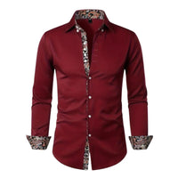 Men's Paisley Slim Fit Shirt with Contrast Trim Back