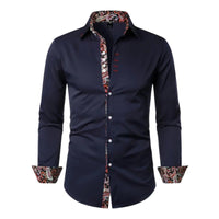 Men's Paisley Slim Fit Shirt with Contrast Trim Detail