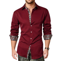Men's Paisley Slim Fit Shirt with Contrast Trim Full