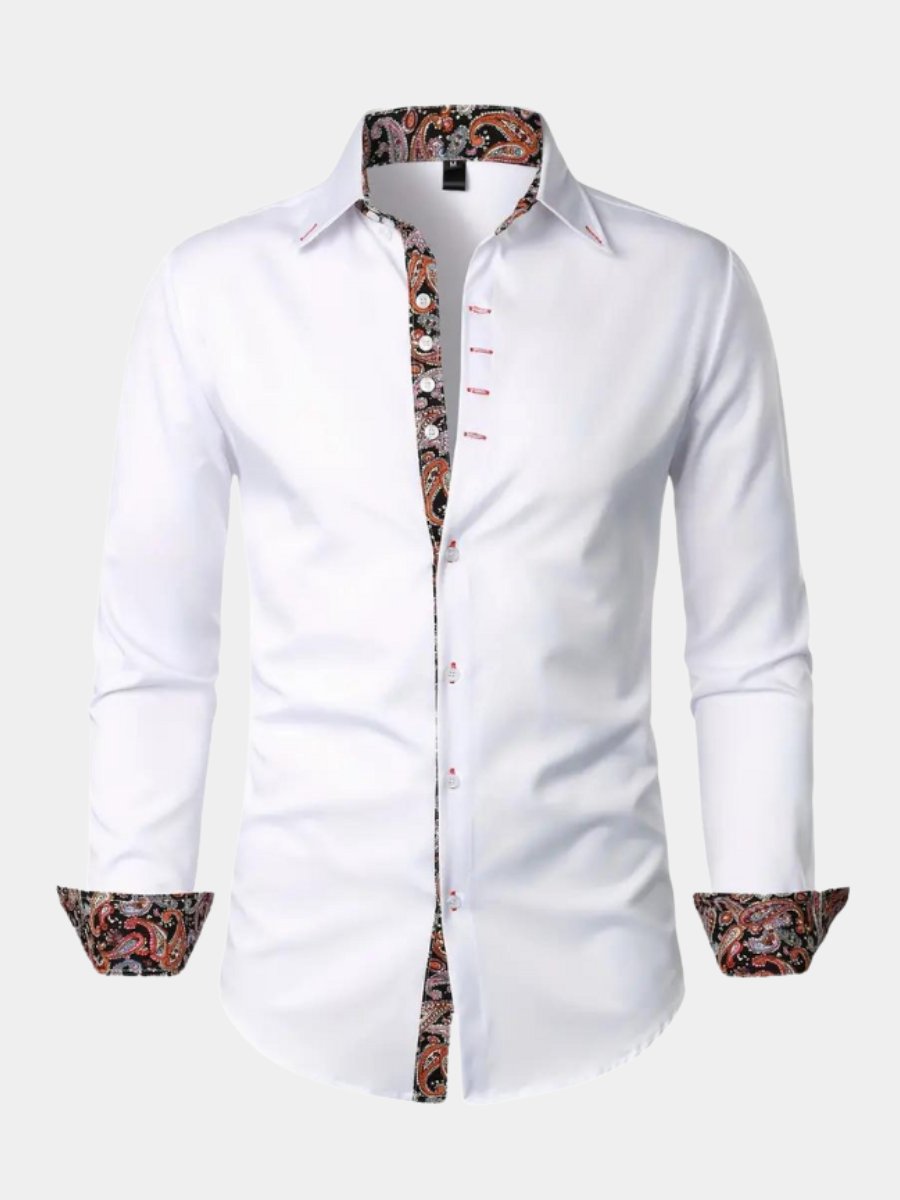 Men's Paisley Slim Fit Shirt with Contrast Trim Hero