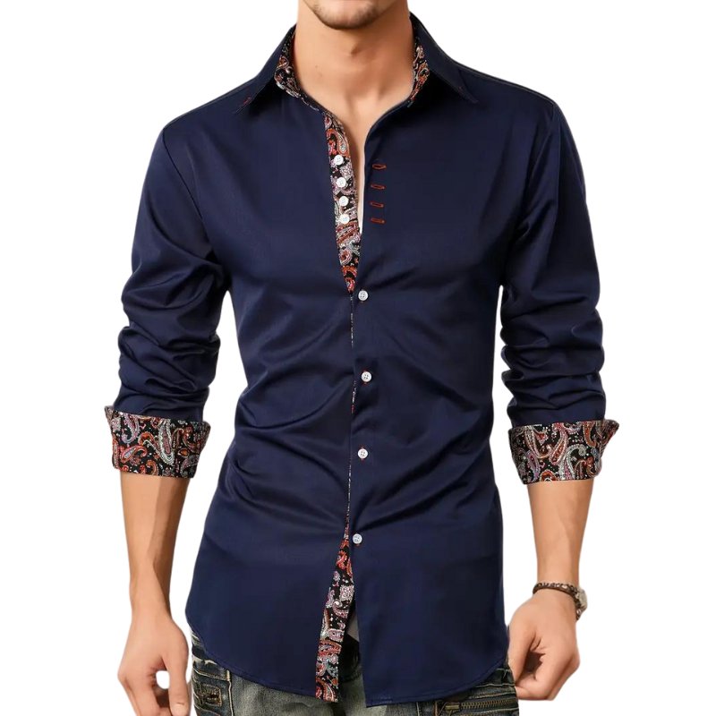 Men's Paisley Slim Fit Shirt with Contrast Trim Lifestyle