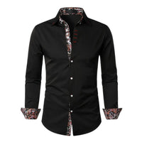 Men's Paisley Slim Fit Shirt with Contrast Trim Side