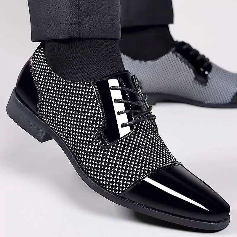 Men's Patent Cap Toe Oxford Shoes | Formal with Polished Finish Back