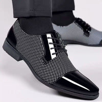 Men's Patent Cap Toe Oxford Shoes | Formal with Polished Finish Back