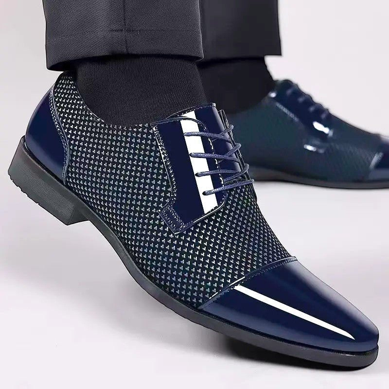 Men's Patent Cap Toe Oxford Shoes | Formal with Polished Finish Front