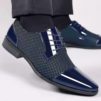 Men's Patent Cap Toe Oxford Shoes | Formal with Polished Finish Front