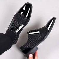 Men's Patent Cap Toe Oxford Shoes | Formal with Polished Finish Full