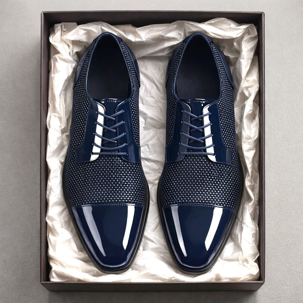 Men's Patent Cap Toe Oxford Shoes | Formal with Polished Finish Lifestyle