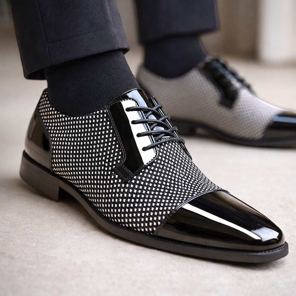 Men's Patent Cap Toe Oxford Shoes | Formal with Polished Finish View 11