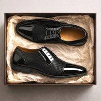 Men's Patent Cap Toe Oxford Shoes | Formal with Polished Finish View 13
