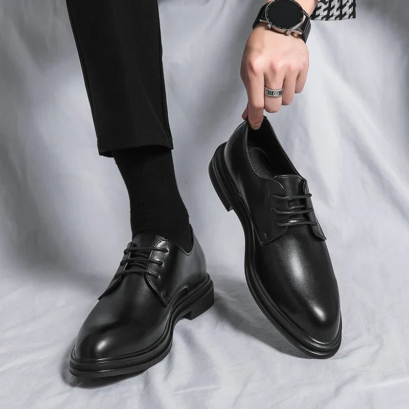 Men's Patent Derby Shoes | Formal with Polished Finish Detail