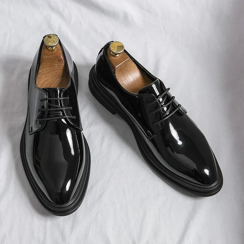 Men's Patent Derby Shoes | Formal with Polished Finish Lifestyle
