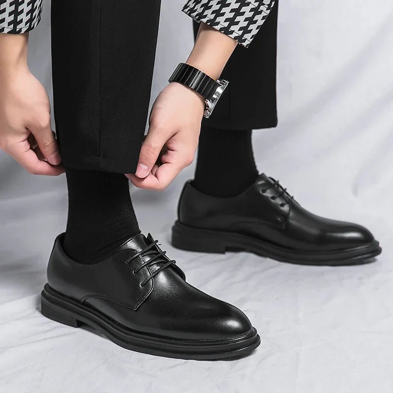 Men's Patent Derby Shoes | Formal with Polished Finish Side