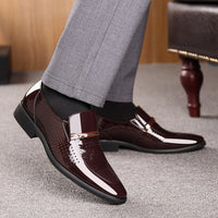 Men's Patent Leather Loafers with Metal Bar Detail Lifestyle