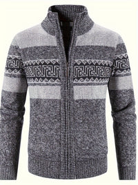 Men's Patterned Full Zip Cardigan Alternate