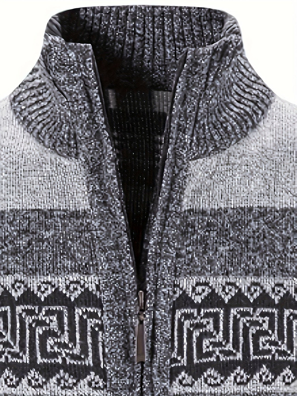 Men's Patterned Full Zip Cardigan Angle