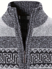 Men's Patterned Full Zip Cardigan Angle