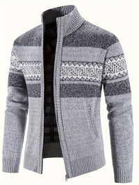 Men's Patterned Full Zip Cardigan View 13