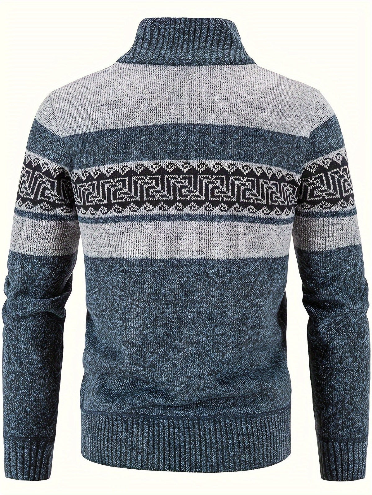Men's Patterned Full Zip Cardigan View 18