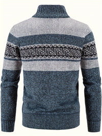 Men's Patterned Full Zip Cardigan View 18
