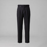 Men's Pleated Tailored Trousers with Turn-Ups