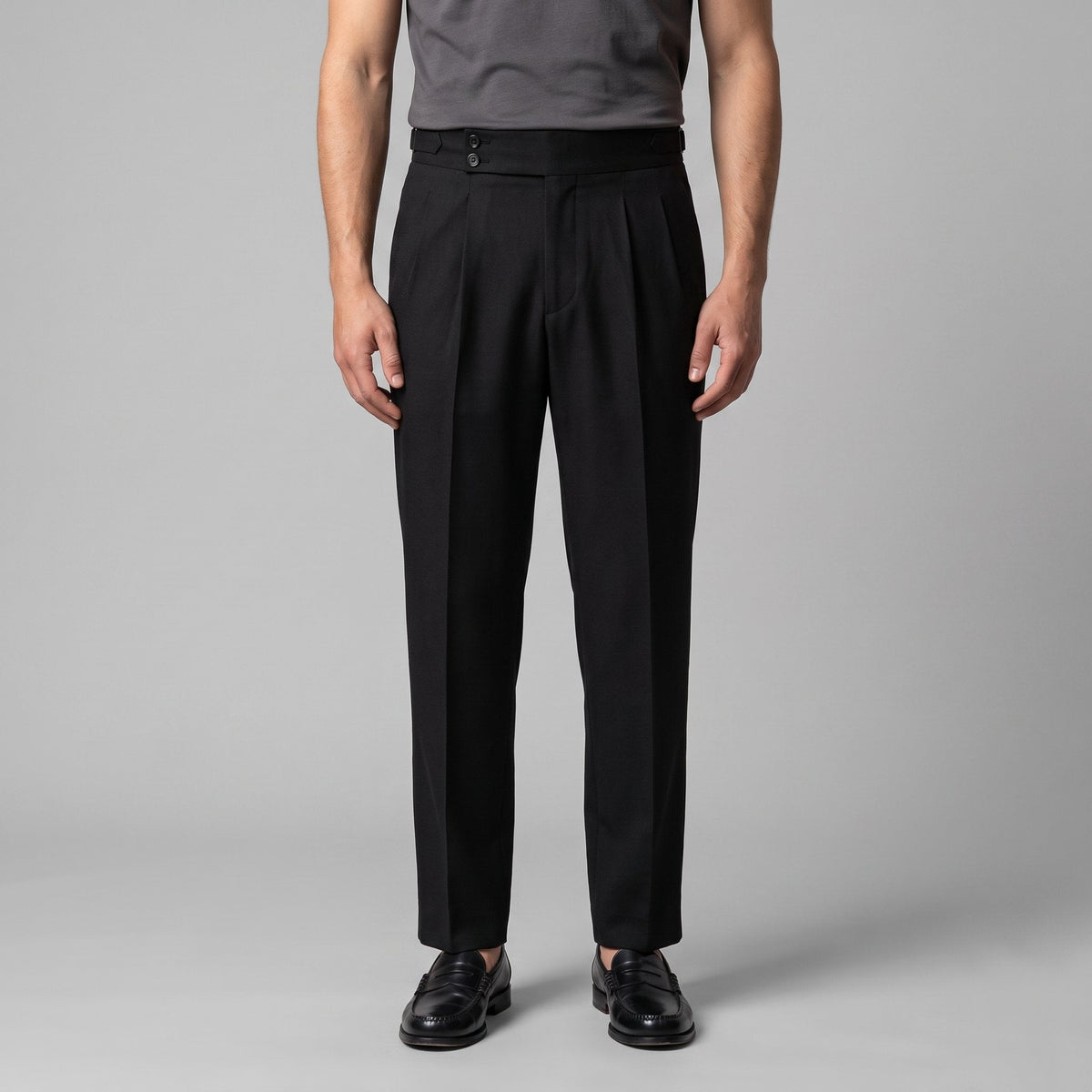 Men's Pleated Tailored Trousers with Turn-Ups Hero