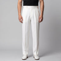 Men's Pleated Tailored Trousers with Turn-Ups View 13