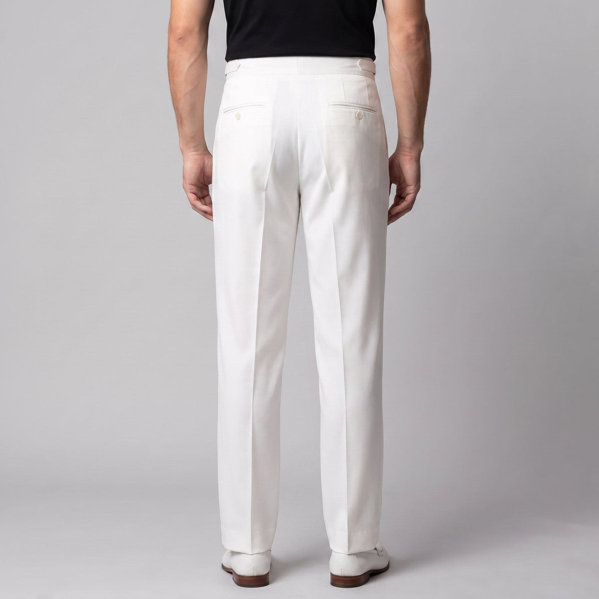 Men's Pleated Tailored Trousers with Turn-Ups View 15