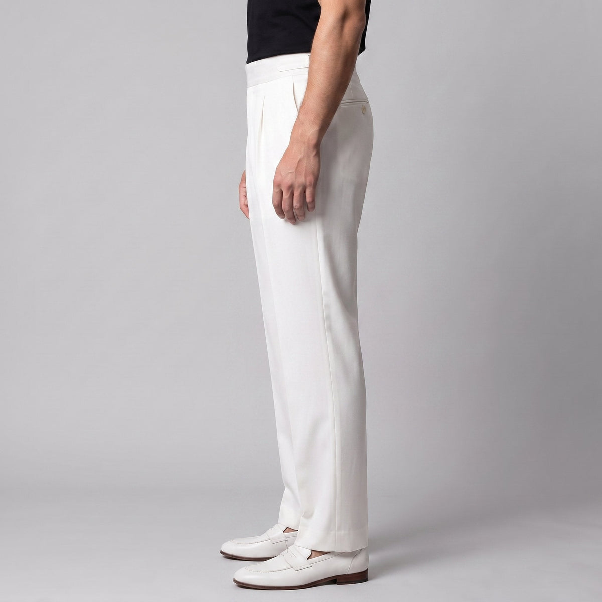 Men's Pleated Tailored Trousers with Turn-Ups View 16