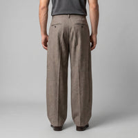 Men's Pleated Wide-Leg Tailored Trousers with Draped Fit Lifestyle