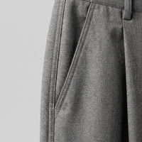 Men's Pleated Wide-Leg Tailored Trousers with Draped Fit Side