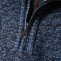 Men's Quarter Zip Jumper | Textured Knit Relaxed Fit Angle