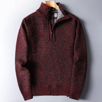 Men's Quarter Zip Jumper | Textured Knit Relaxed Fit Back
