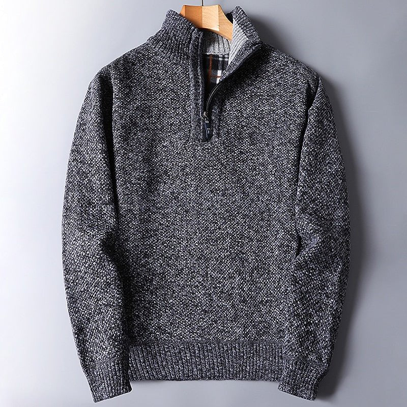 Men's Quarter Zip Jumper | Textured Knit Relaxed Fit Detail