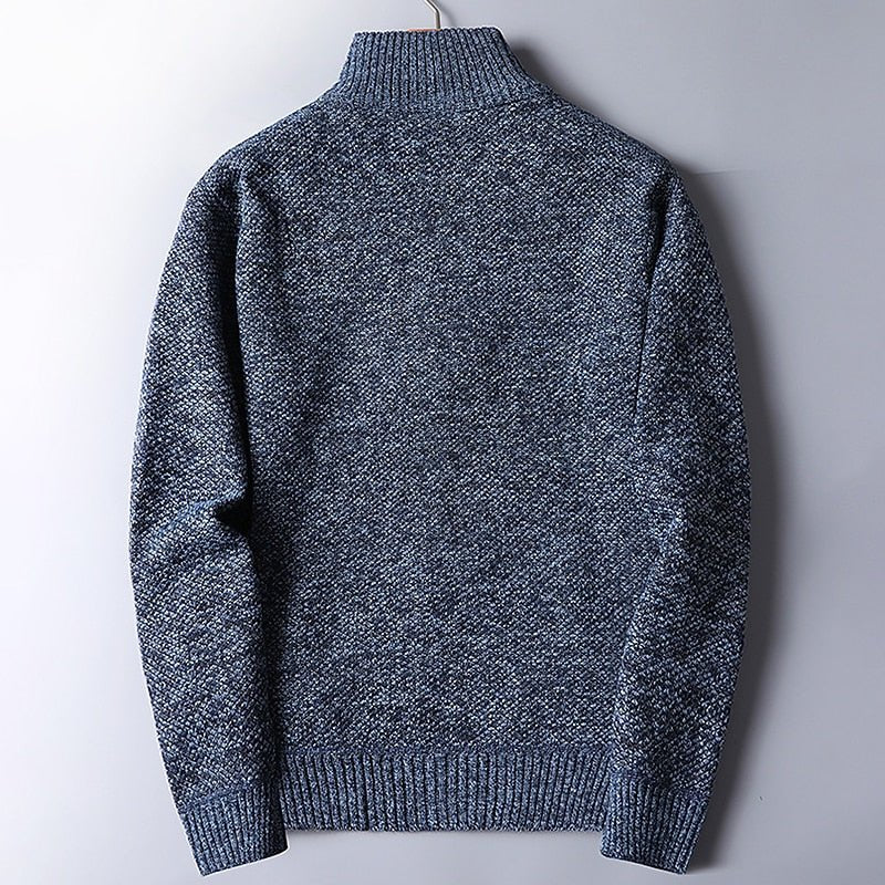 Men's Quarter Zip Jumper | Textured Knit Relaxed Fit Front