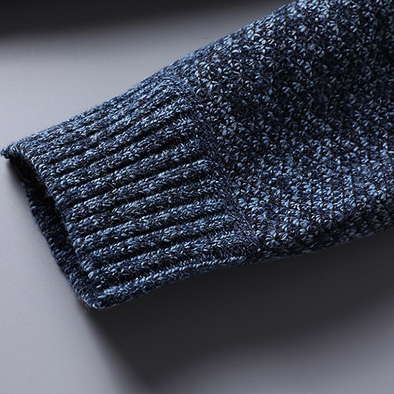 Men's Quarter Zip Jumper | Textured Knit Relaxed Fit Full