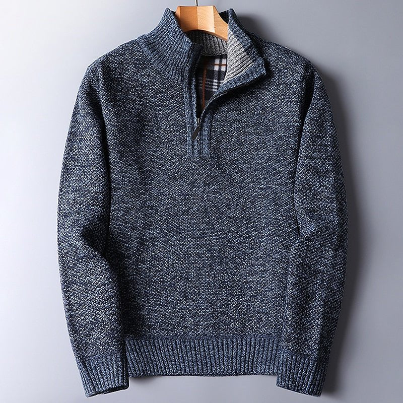 Men's Quarter Zip Jumper | Textured Knit Relaxed Fit Hero