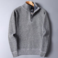 Men's Quarter Zip Jumper | Textured Knit Relaxed Fit Side